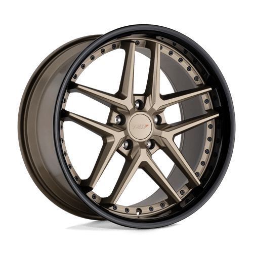 TSW PREMIO Matte Bronze W/ Gloss Black Lip 19x8.5 +30 5x114.3mm 76.1mm - WheelWiz