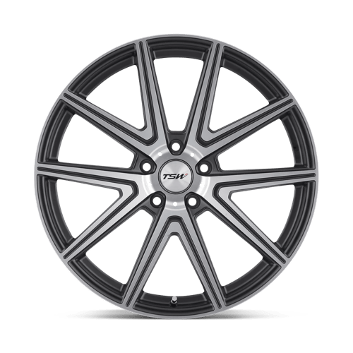TSW ROUGE Gunmetal W/ Mirror Cut Face 18x9.5 +35 5x112mm 72.1mm - Wheelwiz