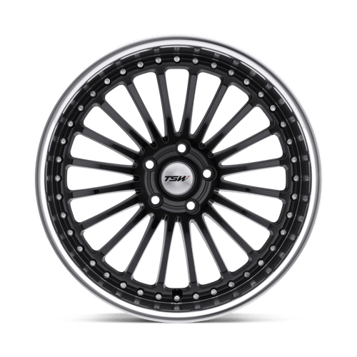 TSW SILVERSTONE Gloss Black W/ Mirror Cut Lip 17x8 +35 5x100mm 72.1mm - WheelWiz