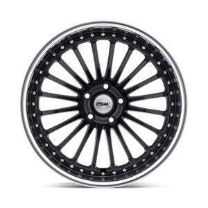 TSW SILVERSTONE Gloss Black W/ Mirror Cut Lip 19x8 +45 5x112mm 72.1mm - Wheelwiz