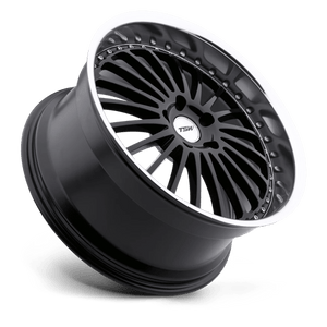 TSW SILVERSTONE Gloss Black W/ Mirror Cut Lip 17x8 +20 5x120mm 76.1mm - Wheelwiz