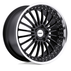 TSW SILVERSTONE Gloss Black W/ Mirror Cut Lip 19x8 +40 5x110mm 72.1mm - WheelWiz