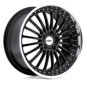 TSW SILVERSTONE Gloss Black W/ Mirror Cut Lip 17x8 +20 5x114.3mm 76.1mm - Wheelwiz