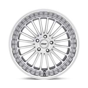 TSW SILVERSTONE Silver Mirror Cut Face & Lip 19x9.5 +20 5x114.3mm 76.1mm - Wheelwiz