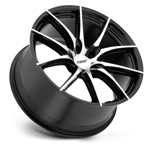 TSW SPRINT Gloss Black W/ Mirror Cut Face 18x8.5 +20 5x114.3mm 76.1mm - Wheelwiz