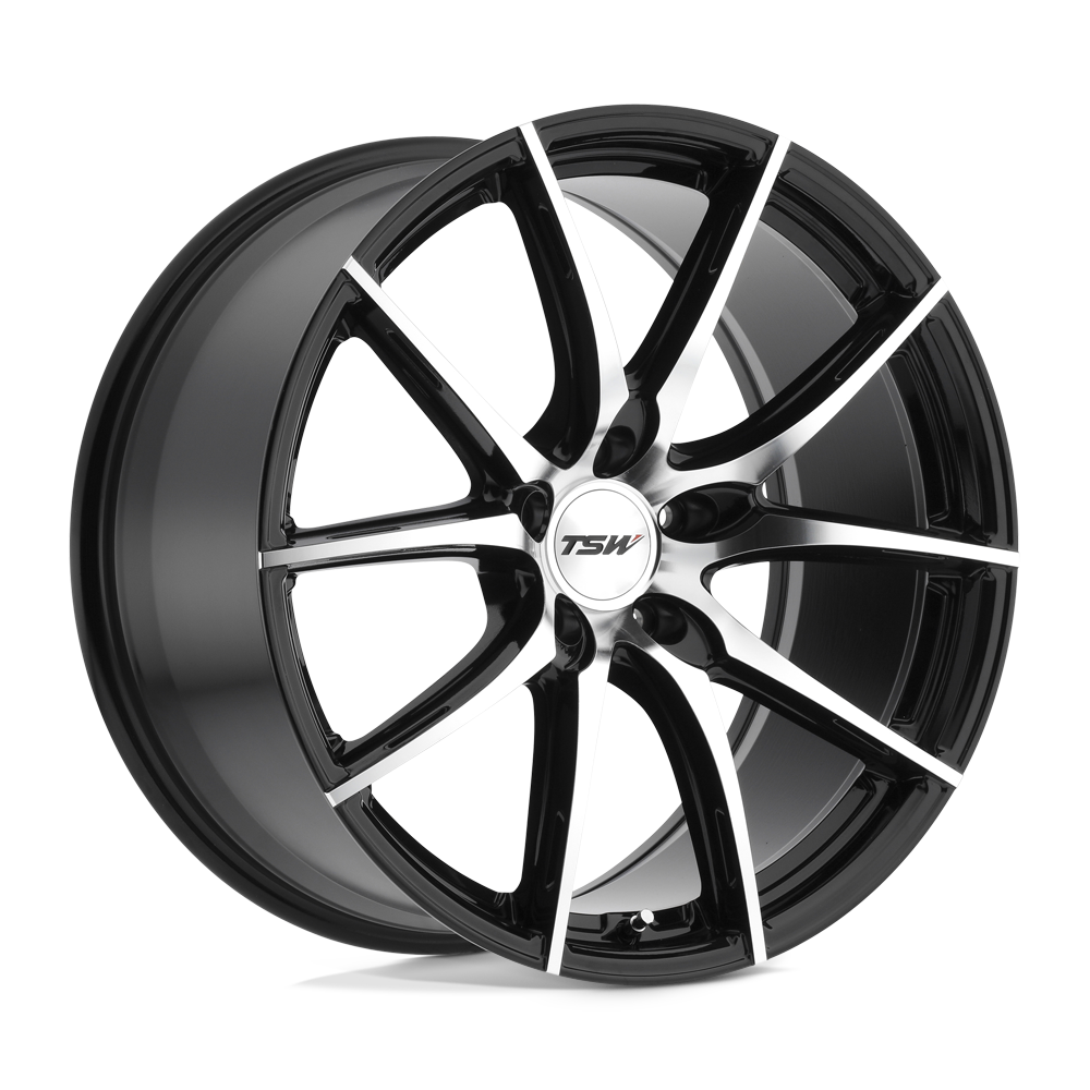 TSW SPRINT Gloss Black W/ Mirror Cut Face 17x8 +32 5x112mm 72.1mm - WheelWiz