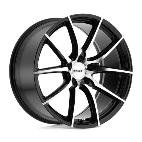 TSW SPRINT Gloss Black W/ Mirror Cut Face 17x8 +40 5x108mm 72.1mm - WheelWiz