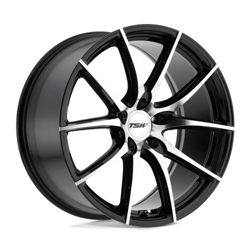 TSW SPRINT Gloss Black W/ Mirror Cut Face 19x9.5 +20 5x114.3mm 76.1mm - Wheelwiz
