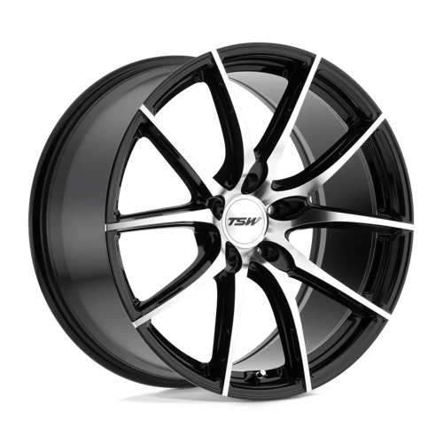 TSW SPRINT Gloss Black W/ Mirror Cut Face 20x8.5 +20 5x120mm 76.1mm - WheelWiz