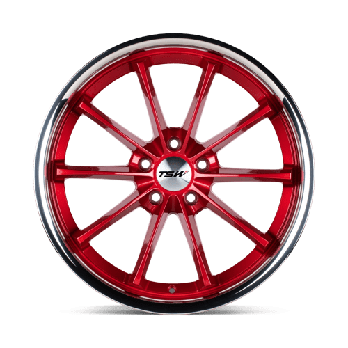 TSW SWEEP Candy Red W/ Stainless Lip 19x8.5 +40 5x114.3mm 76.1mm - WheelWiz