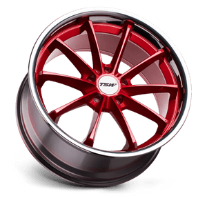 TSW SWEEP Candy Red W/ Stainless Lip 18x8.5 +40 5x114.3mm 76.1mm - Wheelwiz