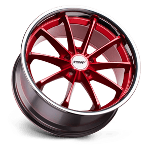 TSW SWEEP Candy Red W/ Stainless Lip 20x8.5 +40 5x114.3mm 76.1mm - WheelWiz