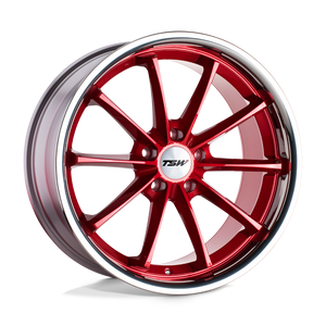 TSW SWEEP Candy Red W/ Stainless Lip 20x8.5 +40 5x114.3mm 76.1mm - WheelWiz