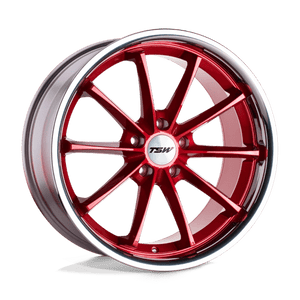 TSW SWEEP Candy Red W/ Stainless Lip 20x8.5 +40 5x114.3mm 76.1mm - WheelWiz