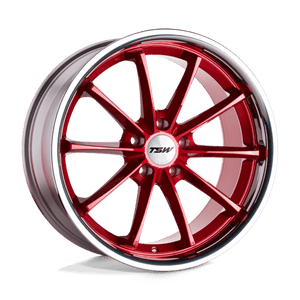 TSW SWEEP Candy Red W/ Stainless Lip 18x8.5 +40 5x114.3mm 76.1mm - Wheelwiz