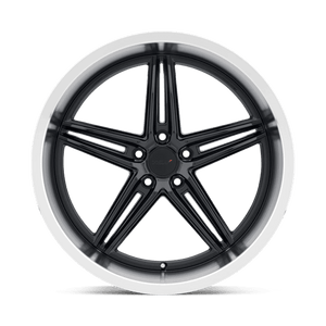 TSW VARIANTE Gloss Black W/ Machined Lip 19x9.5 +39 5x112mm 66.6mm - WheelWiz