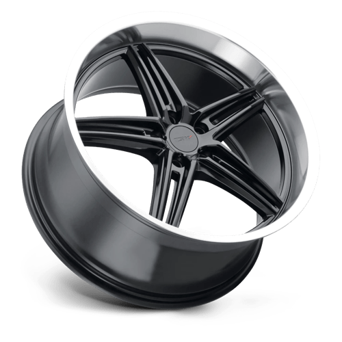 TSW VARIANTE Gloss Black W/ Machined Lip 18x9.5 +39 5x112mm 66.6mm - Wheelwiz