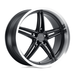 TSW VARIANTE Gloss Black W/ Machined Lip 19x9.5 +39 5x112mm 66.6mm - WheelWiz