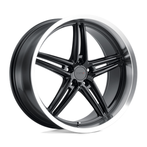 TSW VARIANTE Gloss Black W/ Machined Lip 19x9.5 +39 5x112mm 66.6mm - WheelWiz