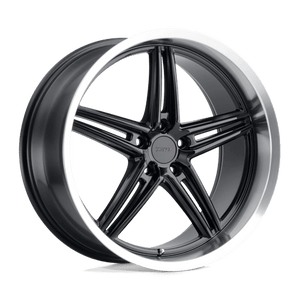 TSW VARIANTE Gloss Black W/ Machined Lip 18x9.5 +39 5x120mm 76.1mm - Wheelwiz