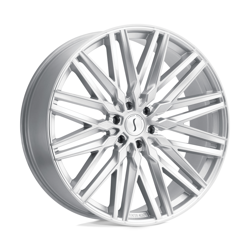 Status ADAMAS Silver W/ Mirror Cut Face 24x9.5 +15 6x139.7mm 112.1mm - WheelWiz