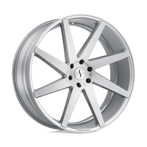 Status BRUTE Silver W/ Brushed Machined Face 24x9.5 +15 6x139.7mm 112.1mm - Wheelwiz