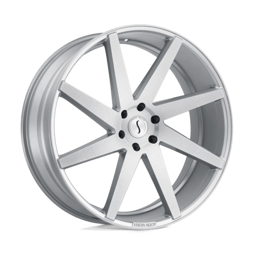 Status BRUTE Silver W/ Brushed Machined Face 24x9.5 +30 5x120mm 76.1mm - WheelWiz