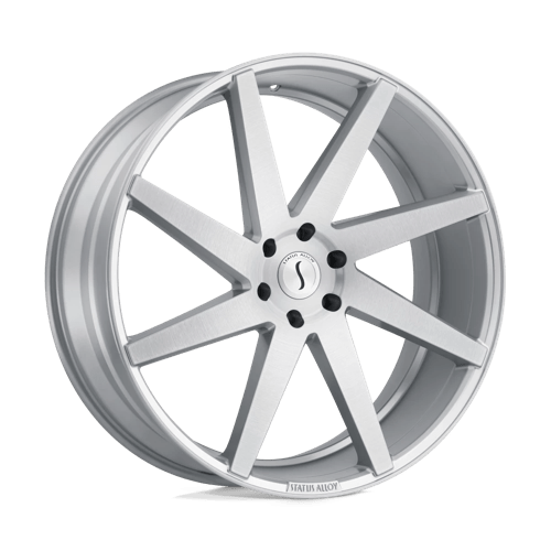 Status BRUTE Silver W/ Brushed Machined Face 22x9.5 +15 6x139.7mm 112.1mm - WheelWiz