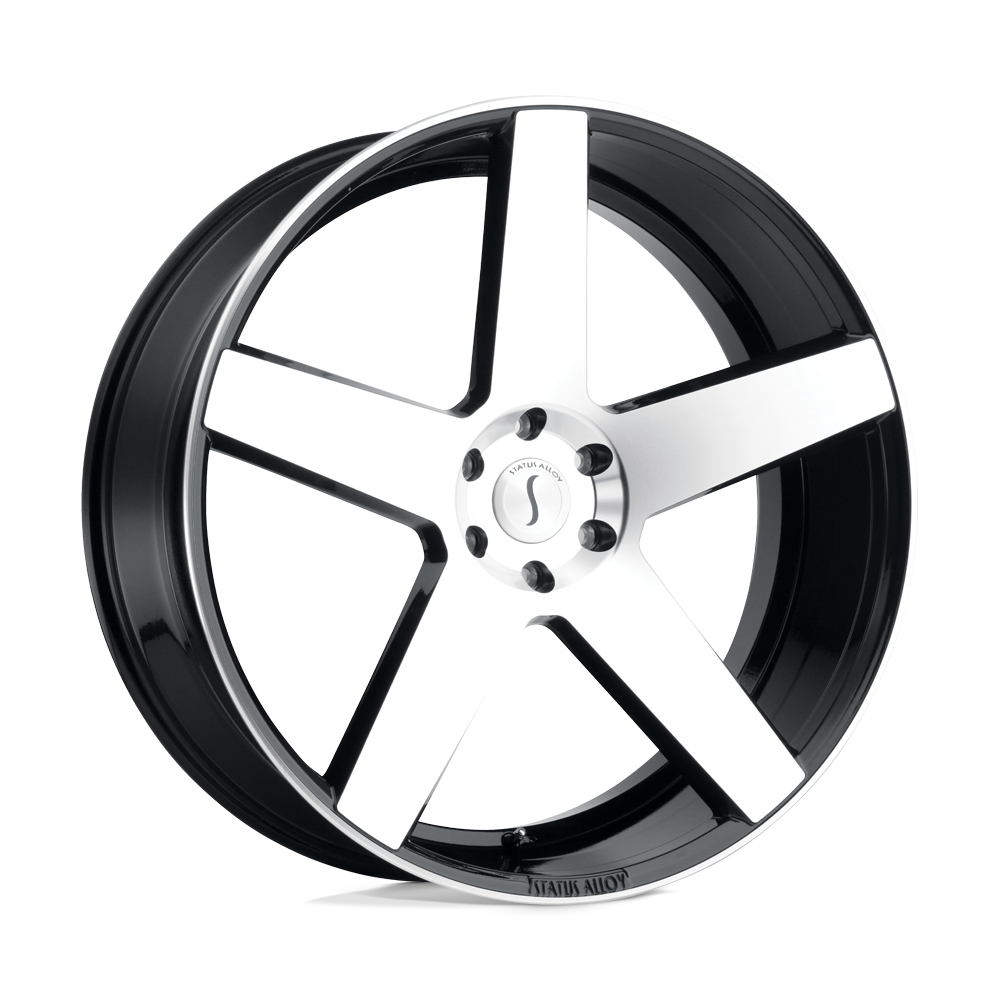 Status EMPIRE Gloss Black W/ Machined Face 24x9.5 +30 5x139.7mm 78.1mm - WheelWiz