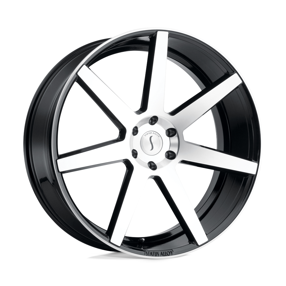Status JOURNEY Gloss Black W/ Machined Face 24x10 +15 5x120mm 74.1mm - WheelWiz