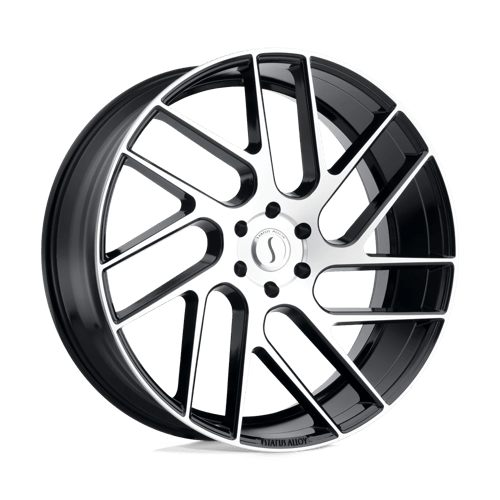 Status JUGGERNAUT Gloss Black W/ Machined Face 24x9.5 +30 5x120mm 76.1mm - Wheelwiz