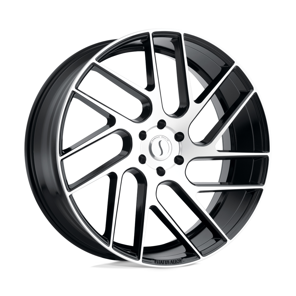 Status JUGGERNAUT Gloss Black W/ Machined Face 22x9.5 +35 5x127mm 71.5mm - WheelWiz