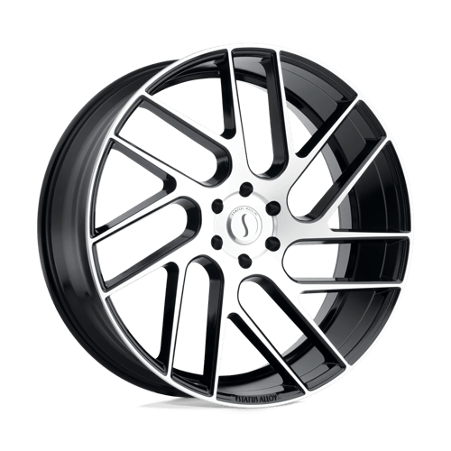 Status JUGGERNAUT Gloss Black W/ Machined Face 24x9.5 +15 6x139.7mm 112.1mm - Wheelwiz