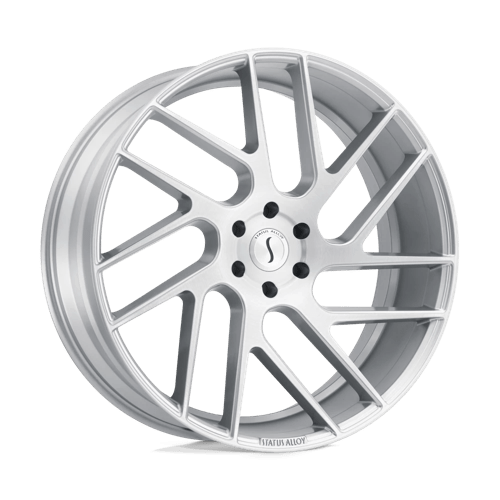 Status JUGGERNAUT Silver W/ Brushed Machined Face 22x9.5 +35 5x112mm 66.6mm - WheelWiz