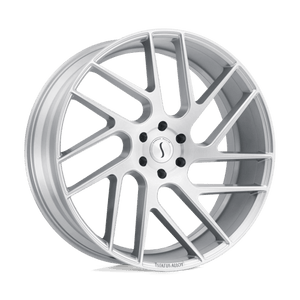 Status JUGGERNAUT Silver W/ Brushed Machined Face 22x9.5 +35 5x112mm 66.6mm - WheelWiz