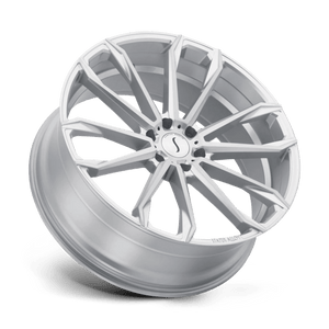 Status MASTADON Silver W/ Brushed Machined Face 22x9.5 +35 5x112mm 66.6mm - WheelWiz