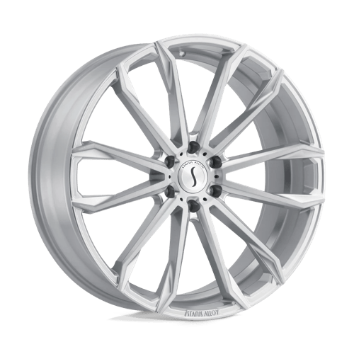 Status MASTADON Silver W/ Brushed Machined Face 24x9.5 +30 5x120mm 76.1mm - WheelWiz