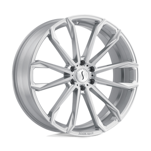 Status MASTADON Silver W/ Brushed Machined Face 22x9.5 +35 5x112mm 66.6mm - WheelWiz