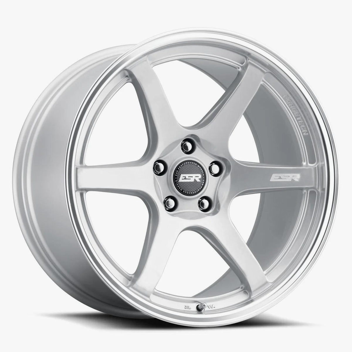 ESR APX6 Hyper Silver / Machined Lip 18x9.5 +35 5x120mm 72.6mm - Wheelwiz