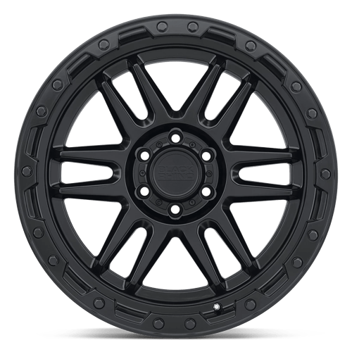 Black Rhino APACHE Matte Black W/ Black Bolts 18x9 +12 6x114.3mm 76.1mm - Wheelwiz