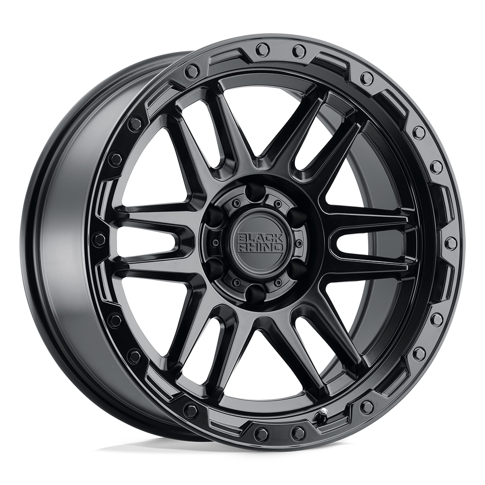 Black Rhino APACHE Matte Black W/ Black Bolts 17x8.5 -18 5x114.3mm 71.5mm - WheelWiz