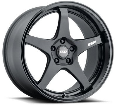 ESR Wheels AP5 Matte Black Gloss Black Lip 18x9.5 -99 Custom 99mm