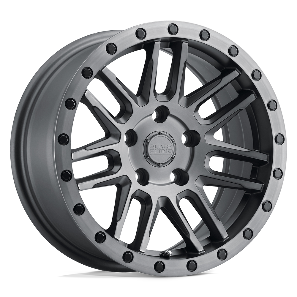 Black Rhino ARCHES Matte Brushed Gunmetal W/ Black Bolts 18x8 +30 5x120mm 76.1mm - WheelWiz