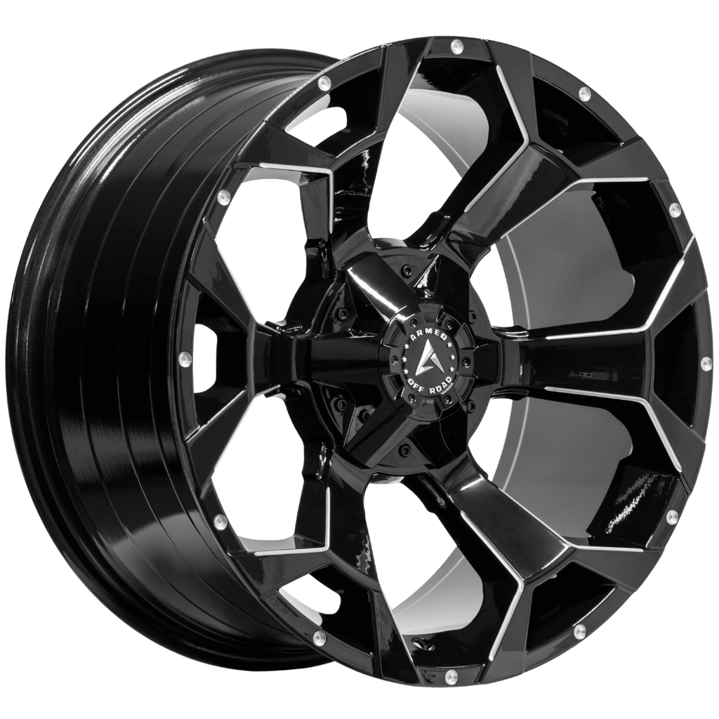 Armed Wheels Bomber Gloss Black Milled 20x10 0 5x127mm 78.1mm