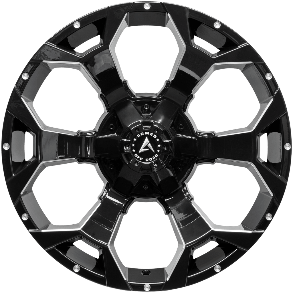 Armed Wheels Bomber Gloss Black Milled 20x10 0 5x127mm 78.1mm
