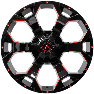Armed Wheels Bomber Gloss Black Red Milled 20x10 0 6x135mm 108.1mm