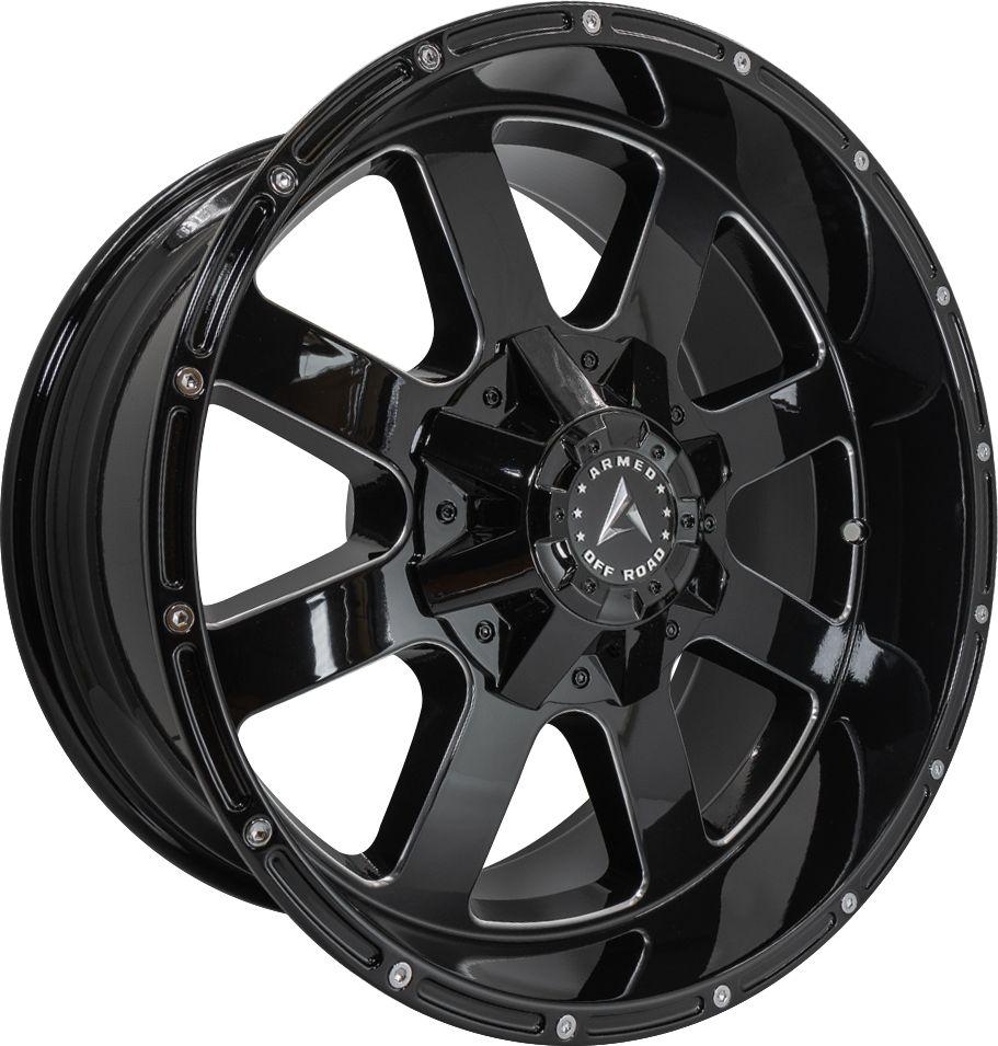 Armed Wheels Brigade Gloss Black Milled 18x10 0 6x135mm 87.1mm