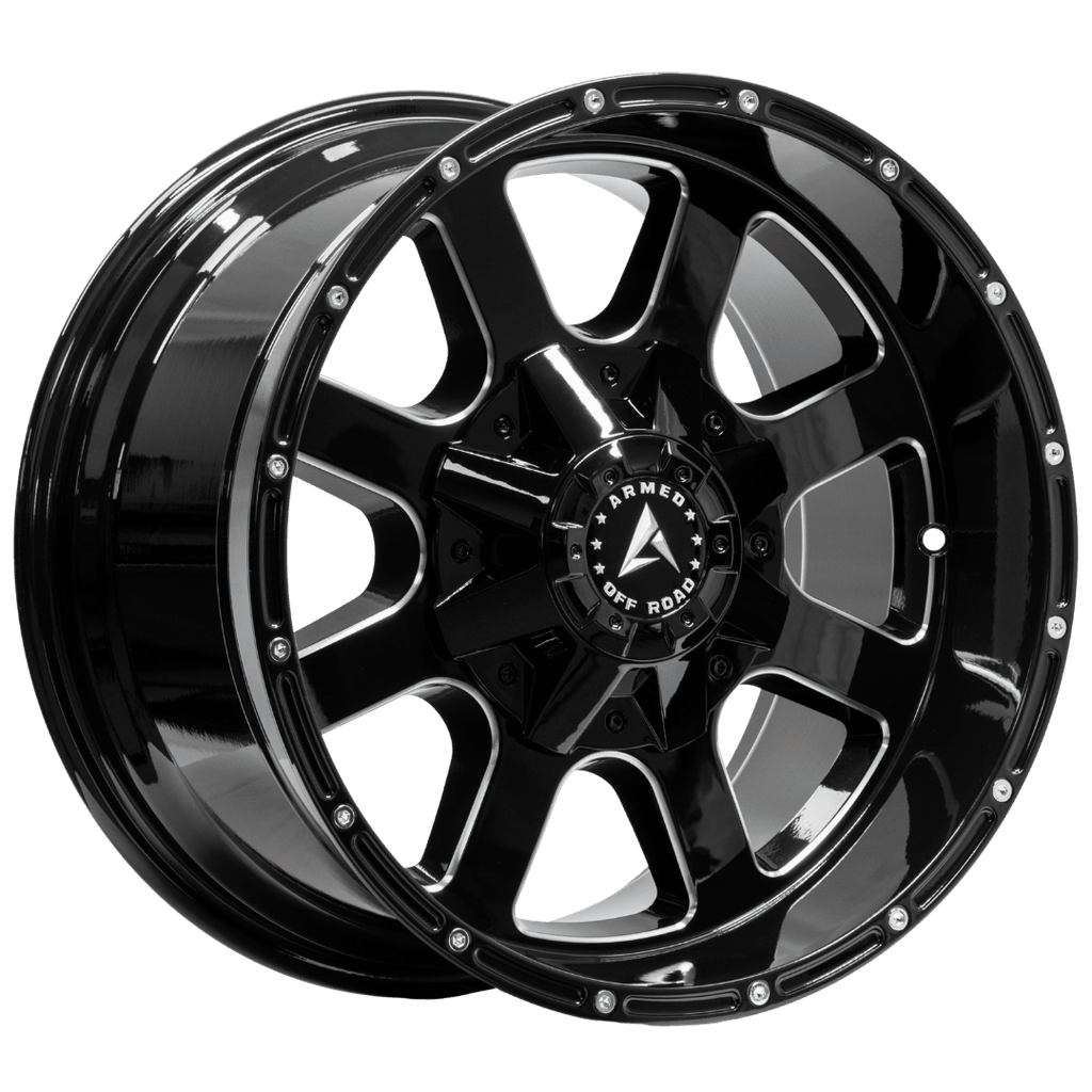 Armed Wheels Brigade Gloss Black Milled 18x10 0 8x165.1mm 125.1mm