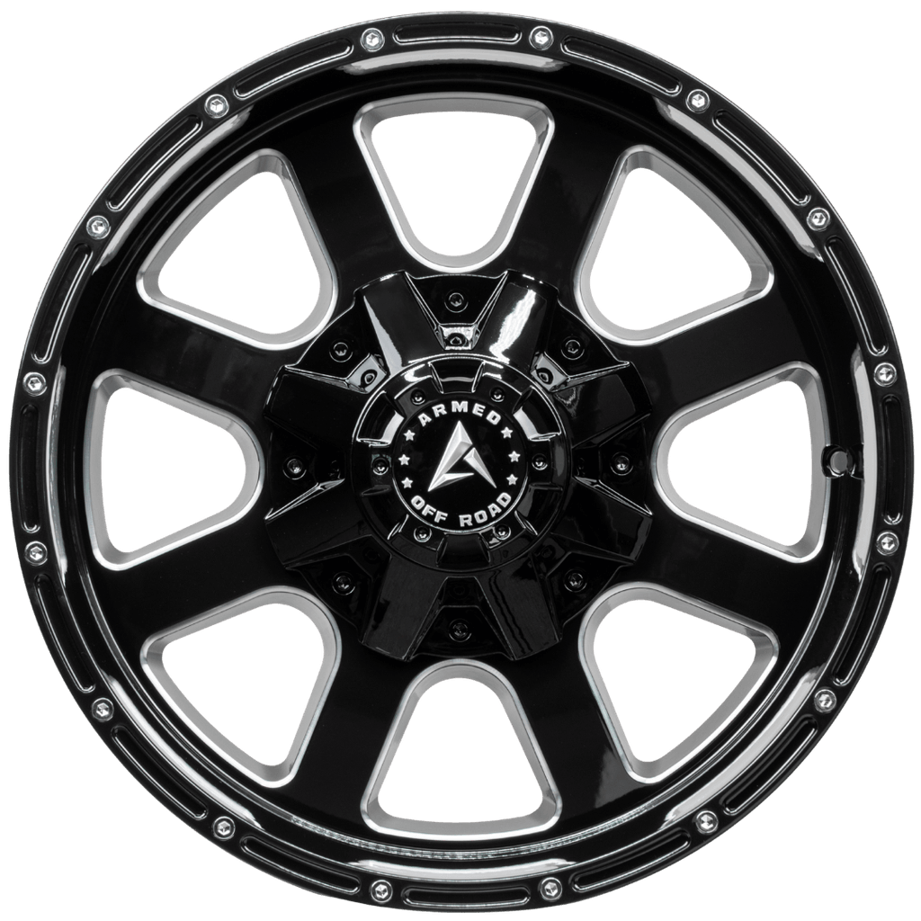 Armed Wheels Brigade Gloss Black Milled 18x10 0 8x165.1mm 125.1mm