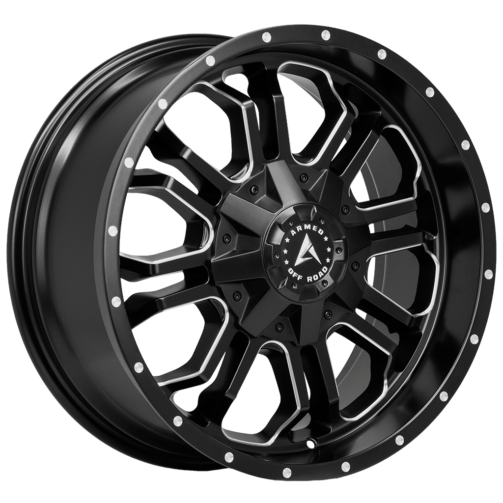 Armed Wheels Cannon Matte Black Milled 20x9 0 6x135mm 108.2mm